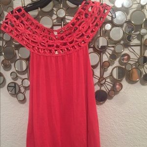 Coral Ribbon Top